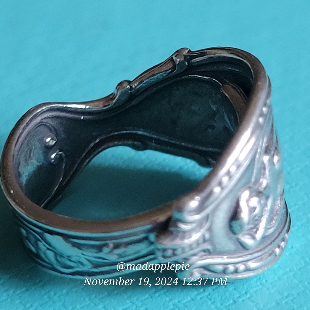 Vintage Sterling Silver Spoon Ring Goddess Woman Nude Muse Nymph Designer #134 - Picture 6 of 10